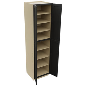 Fabuwood Galaxy Pitch Black TP242496 Tall Pantry Cabinet, Open View