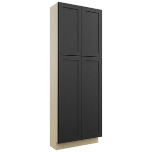Fabuwood Galaxy Pitch Black TP301284 Tall Pantry Cabinet, Front View