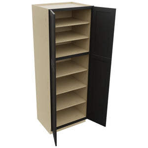 Fabuwood Galaxy Pitch Black TP302484 Tall Pantry Cabinet, Open View