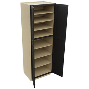 Fabuwood Galaxy Pitch Black TP302490 Tall Pantry Cabinet, Open View