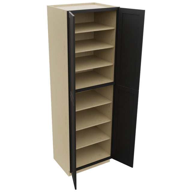 Fabuwood Galaxy Pitch Black TP302496 Tall Pantry Cabinet, Open View