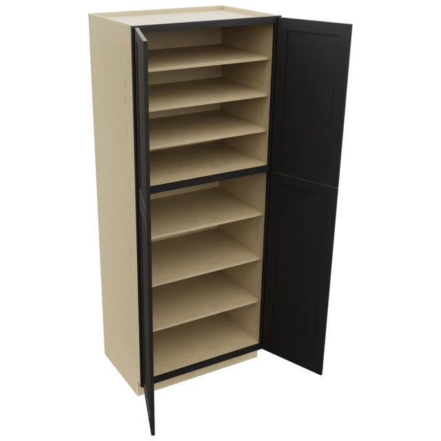 Fabuwood Galaxy Pitch Black TP362490 Tall Pantry Cabinet, Open View