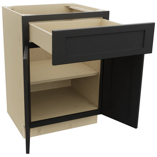 Fabuwood Galaxy Pitch Black VB24-34 Vanity Base Standard Cabinet, Open View