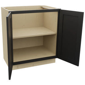 Fabuwood Galaxy Pitch Black VB30FD Vanity Base Full Height Cabinet, Open View