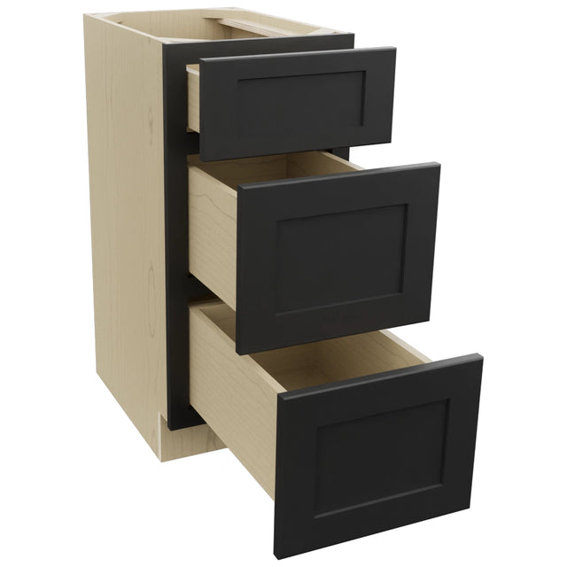 Fabuwood Galaxy Pitch Black VDB15-34 Vanity Drawer Cabinet, Open View