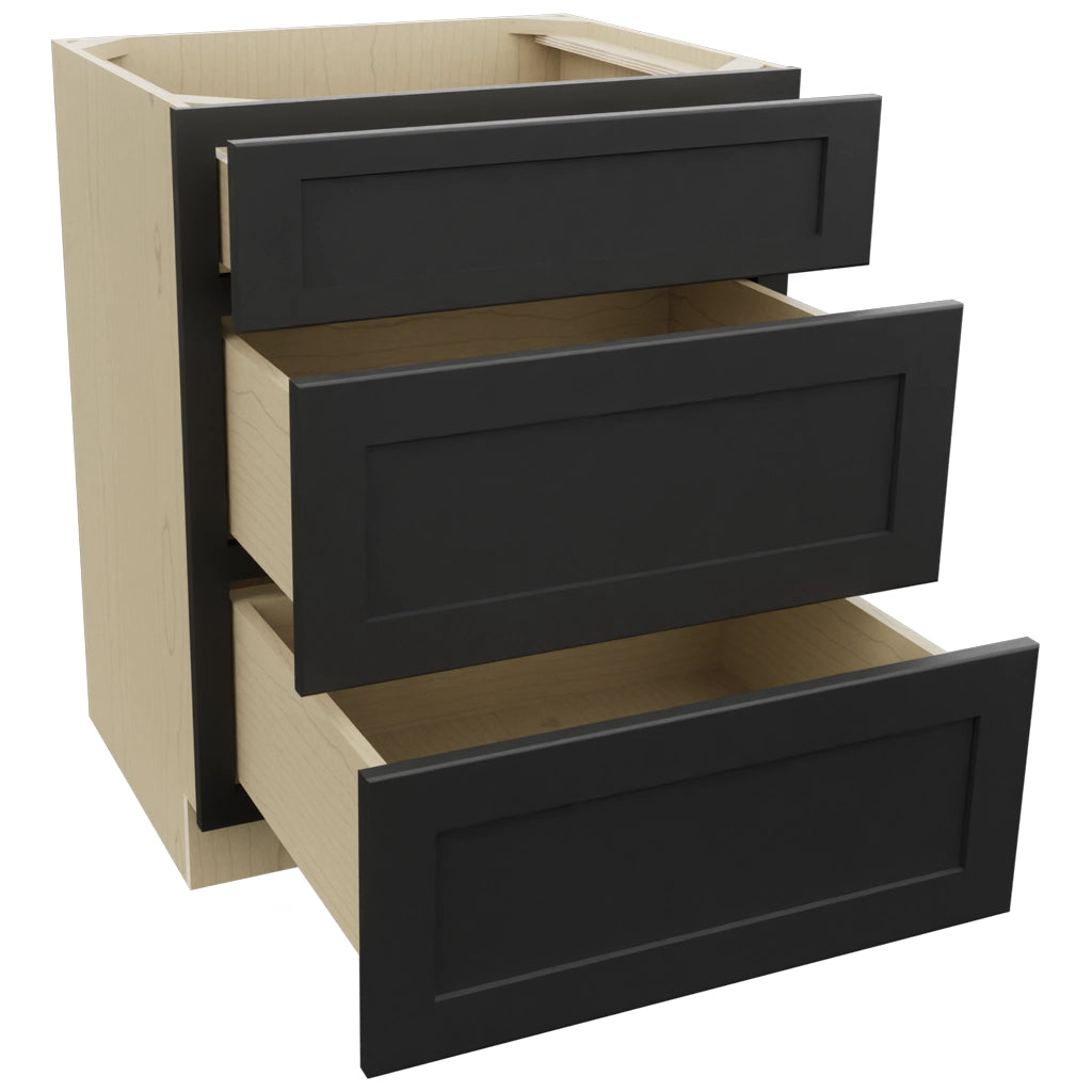 Fabuwood Galaxy Pitch Black VDB27-34 Vanity Drawer Cabinet, Open View