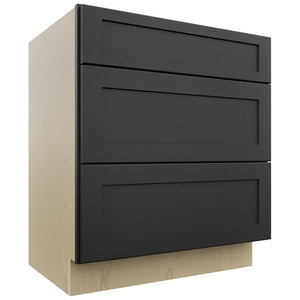 Fabuwood Galaxy Pitch Black VDB30-34 Vanity Drawer Cabinet, Front View