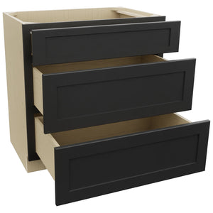 Fabuwood Galaxy Pitch Black VDB33-34 Vanity Drawer Cabinet, Open View