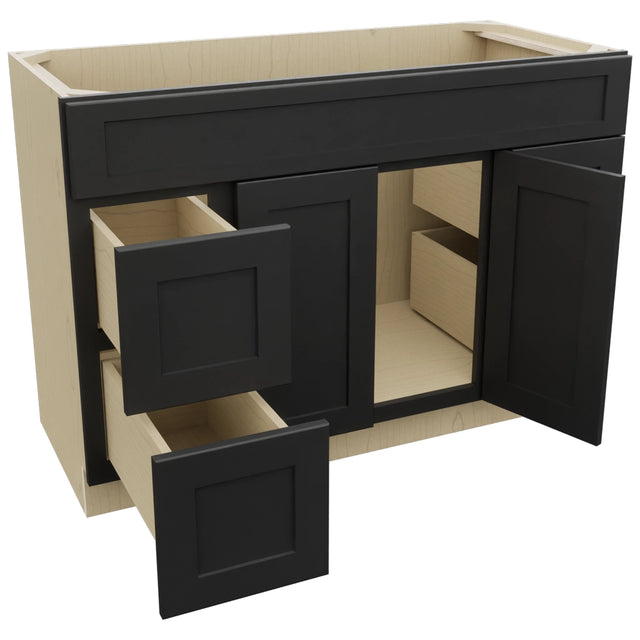 Fabuwood Galaxy Pitch Black VSD30DR Vanity Combo Cabinet, Open View