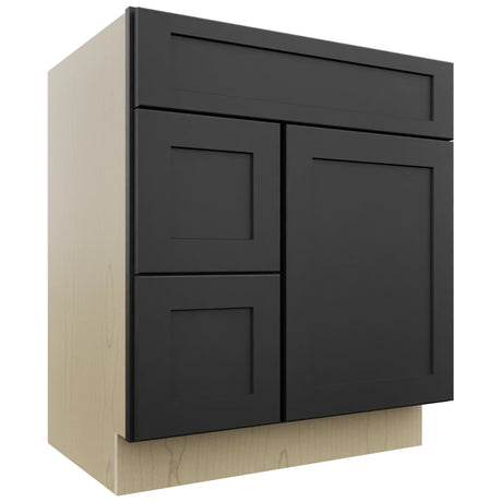 Fabuwood Galaxy Pitch Black VSD36DL Vanity Combo Cabinet, Front View