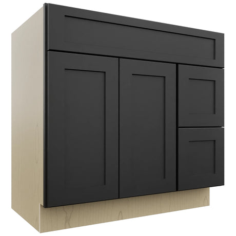 Fabuwood Galaxy Pitch Black VSD48 Vanity Combo Cabinet, Front View