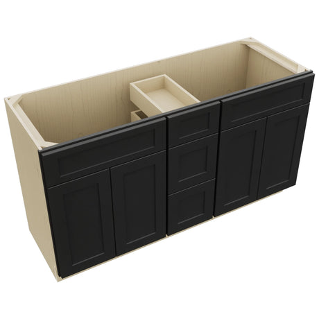 Fabuwood Galaxy Pitch Black VSD60DOUBLE Vanity Combo Cabinet, Top View