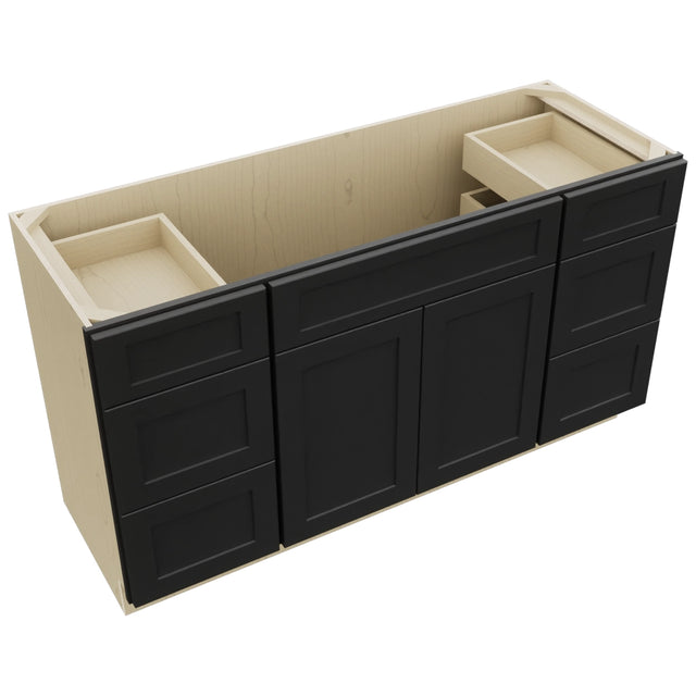 Fabuwood Galaxy Pitch Black VSD60SINGLE Vanity Combo Cabinet, Top View