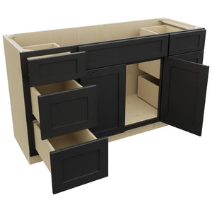 Fabuwood Galaxy Pitch Black VSD60SINGLE Vanity Combo Cabinet, Open View