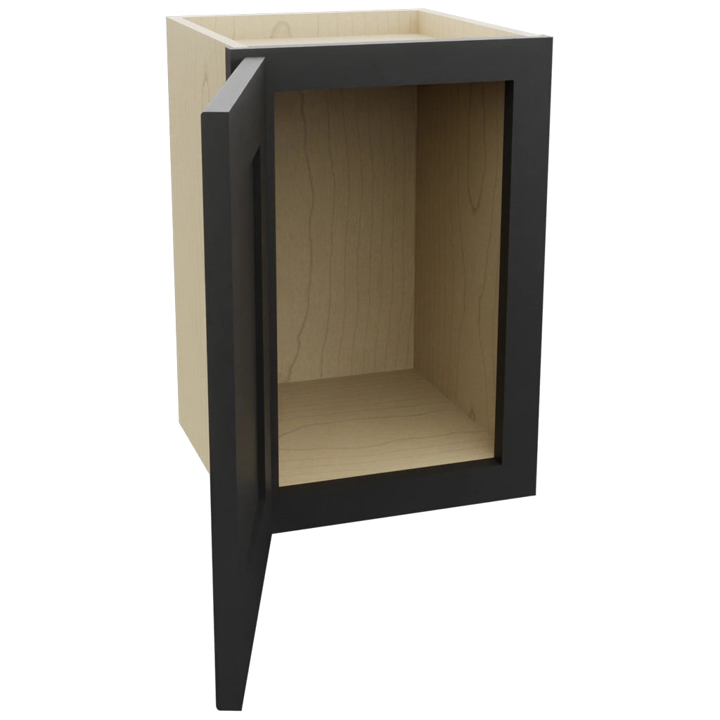 Fabuwood Galaxy Pitch Black W1218 Wall Standard Cabinet, Open View