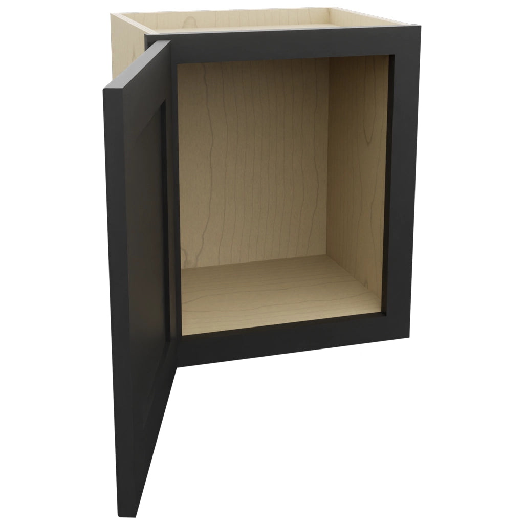 Fabuwood Galaxy Pitch Black W1518 Wall Standard Cabinet, Open View