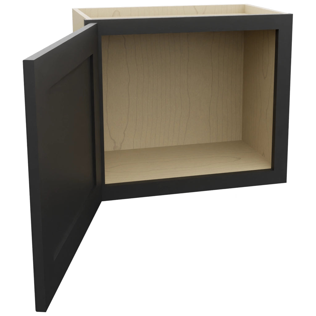 Fabuwood Galaxy Pitch Black W2118 Wall Standard Cabinet, Open View