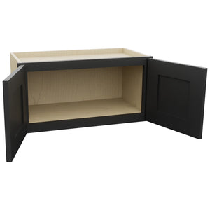 Fabuwood Galaxy Pitch Black W2412 Wall Standard Cabinet, Open View