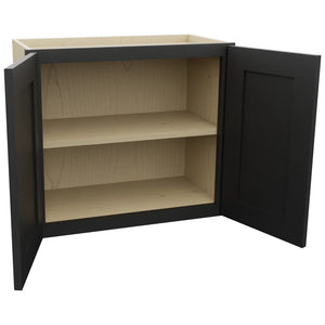 Fabuwood Galaxy Pitch Black W2421 Wall Standard Cabinet, Open View