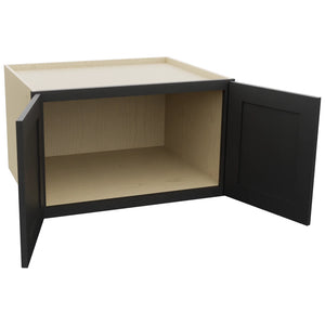 Fabuwood Galaxy Pitch Black W301824 Wall Deep Cabinet, Open View