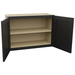 Fabuwood Galaxy Pitch Black W3021 Wall Standard Cabinet, Open View