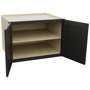 Fabuwood Galaxy Pitch Black W302124 Wall Deep Cabinet, Open View