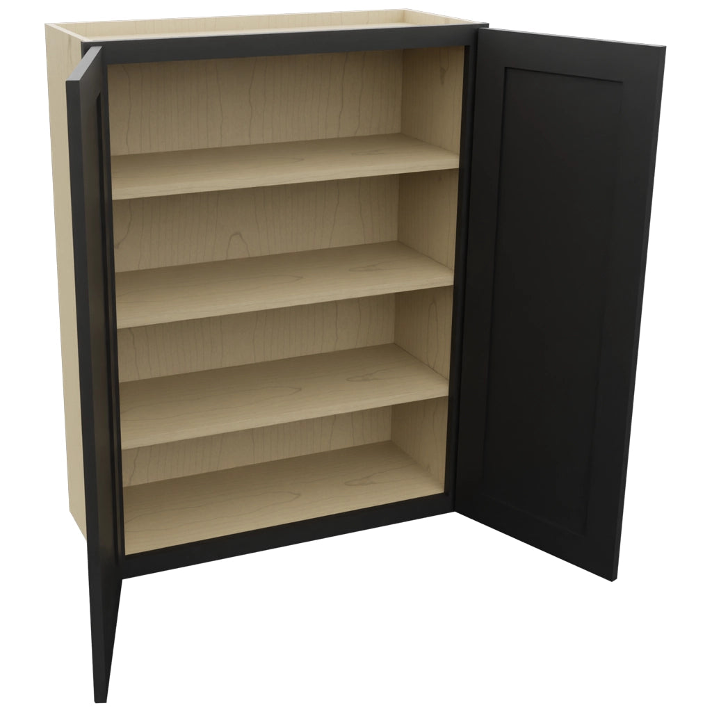 Fabuwood Galaxy Pitch Black W3039 Wall Standard Cabinet, Open View