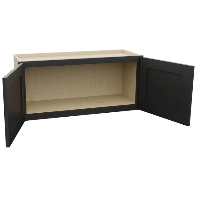 Fabuwood Galaxy Pitch Black W3315 Wall Standard Cabinet, Open View