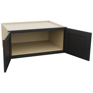 Fabuwood Galaxy Pitch Black W331524 Wall Deep Cabinet, Open View