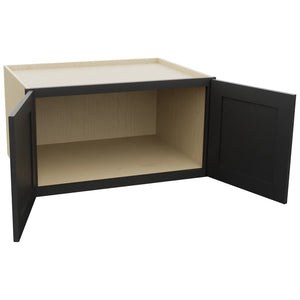 Fabuwood Galaxy Pitch Black W331824 Wall Deep Cabinet, Open View