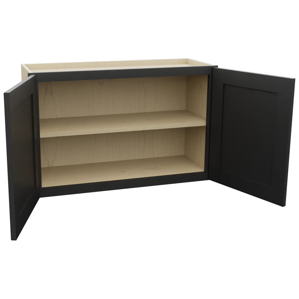 Fabuwood Galaxy Pitch Black W3321 Wall Standard Cabinet, Open View