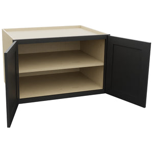 Fabuwood Galaxy Pitch Black W332124 Wall Deep Cabinet, Open View