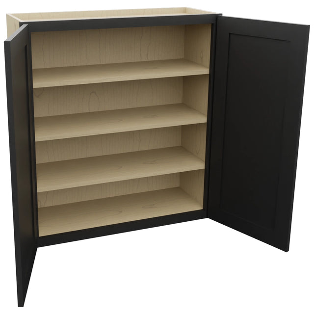 Fabuwood Galaxy Pitch Black W3336 Wall Standard Cabinet, Open View