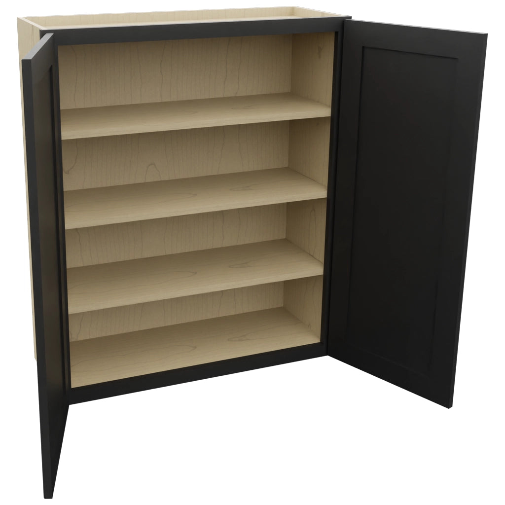 Fabuwood Galaxy Pitch Black W3339 Wall Standard Cabinet, Open View