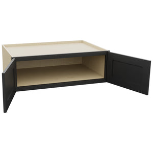 Fabuwood Galaxy Pitch Black W361224 Wall Deep Cabinet, Open View