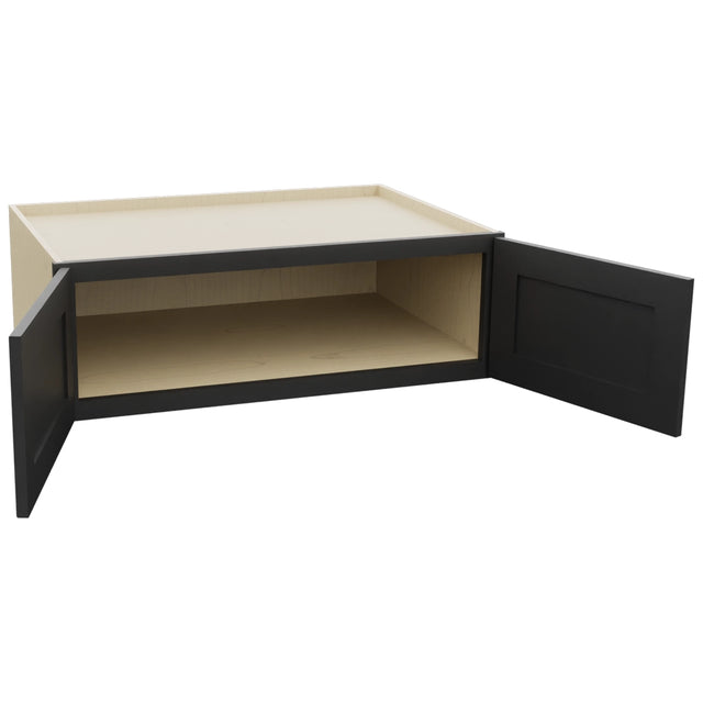 Fabuwood Galaxy Pitch Black W361224 Wall Deep Cabinet, Open View
