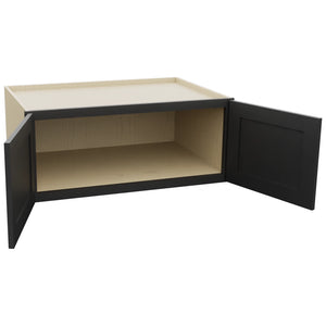 Fabuwood Galaxy Pitch Black W361524 Wall Deep Cabinet, Open View