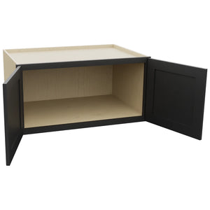 Fabuwood Galaxy Pitch Black W361824 Wall Deep Cabinet, Open View