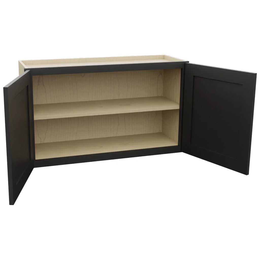 Fabuwood Galaxy Pitch Black W3621 Wall Standard Cabinet, Open View