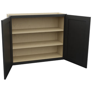Fabuwood Galaxy Pitch Black W3630 Wall Standard Cabinet, Open View