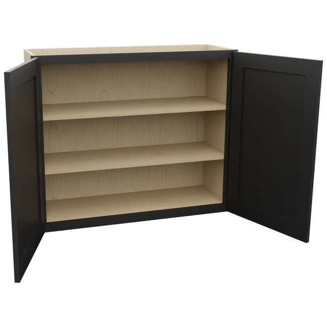 Fabuwood Galaxy Pitch Black W3630 Wall Standard Cabinet, Open View