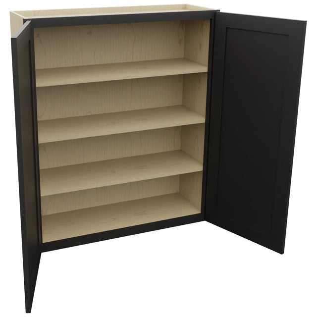 Fabuwood Galaxy Pitch Black W3642 Wall Standard Cabinet, Open View