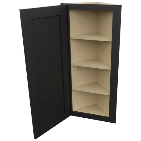 Fabuwood Galaxy Pitch Black WAE1236 Wall Angle End Cabinet, Open View