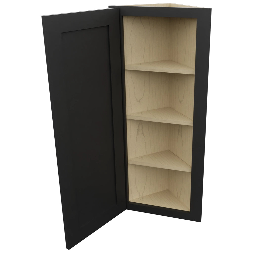 Fabuwood Galaxy Pitch Black WAE1239 Wall Angle End Cabinet, Open View
