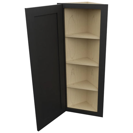 Fabuwood Galaxy Pitch Black WAE1242 Wall Angle End Cabinet, Open View