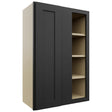 Fabuwood Galaxy Pitch Black WBC2436 Wall Corner Blind Cabinet, Front View