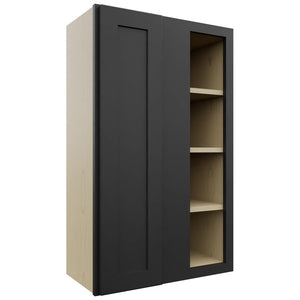 Fabuwood Galaxy Pitch Black WBC2439 Wall Corner Blind Cabinet, Front View