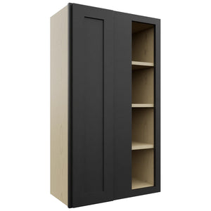 Fabuwood Galaxy Pitch Black WBC2442 Wall Corner Blind Cabinet, Front View