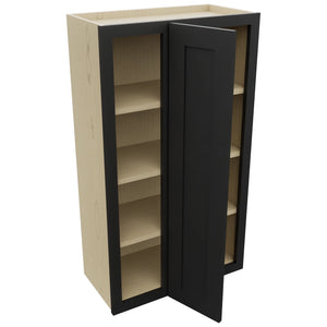 Fabuwood Galaxy Pitch Black WBC2442 Wall Corner Blind Cabinet, Open View