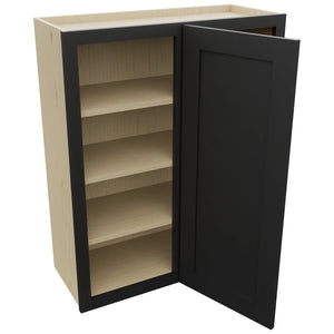 Fabuwood Galaxy Pitch Black WBC3036 Wall Corner Blind Cabinet, Open View